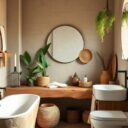 Styl boho w łazience: jak połączyć naturalne materiały, kolory ziemi i funkcjonalność dla trwałego efektu