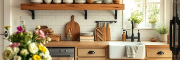 Styl farmhouse w kuchni: jak połączyć rustykalną przytulność z nowoczesną funkcjonalnością